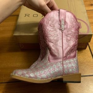 Roper Girls Pink Checker Cowgirl Boots